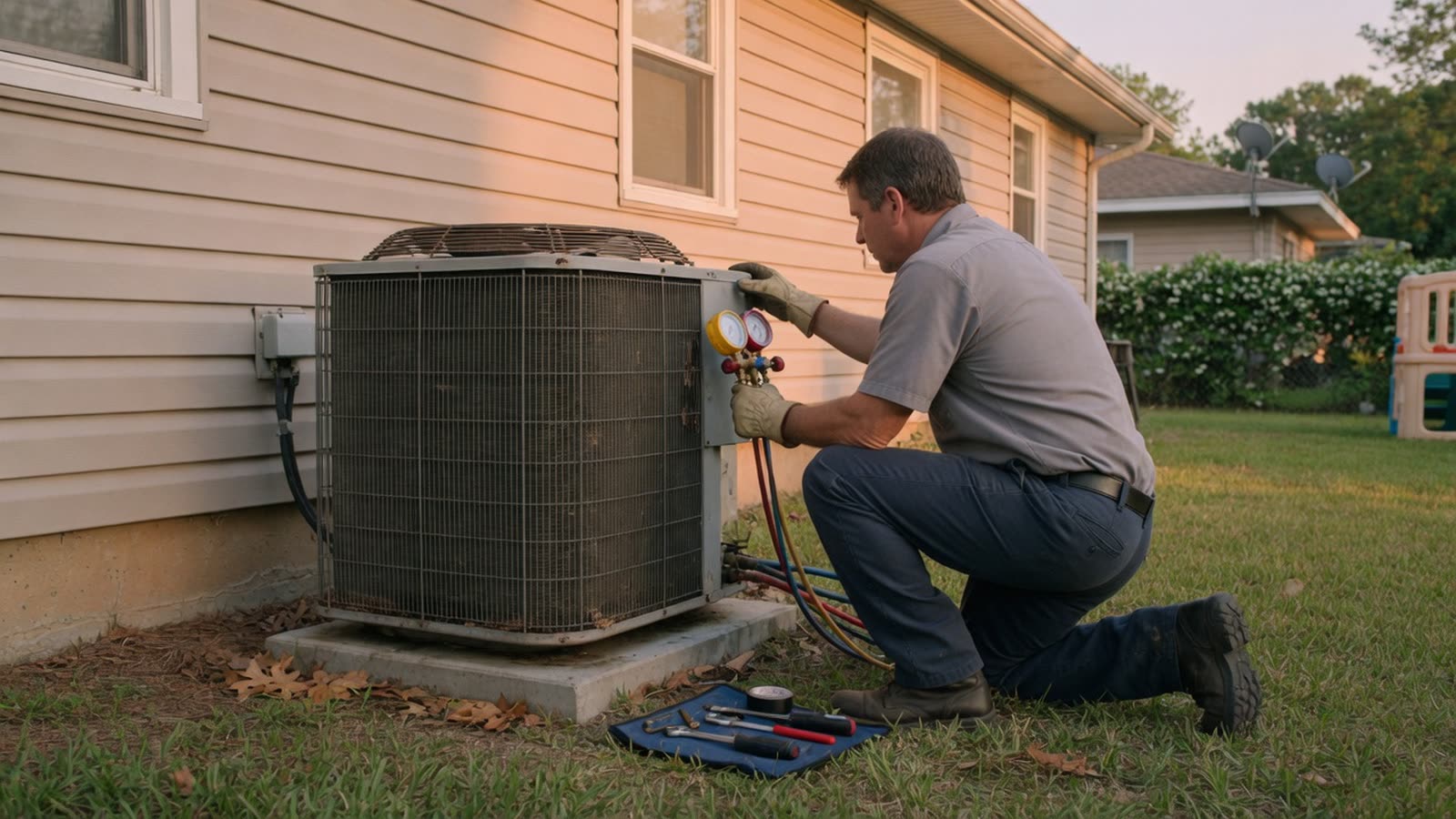Una empresa de HVAC en un trabajo real en el área de Chattanooga