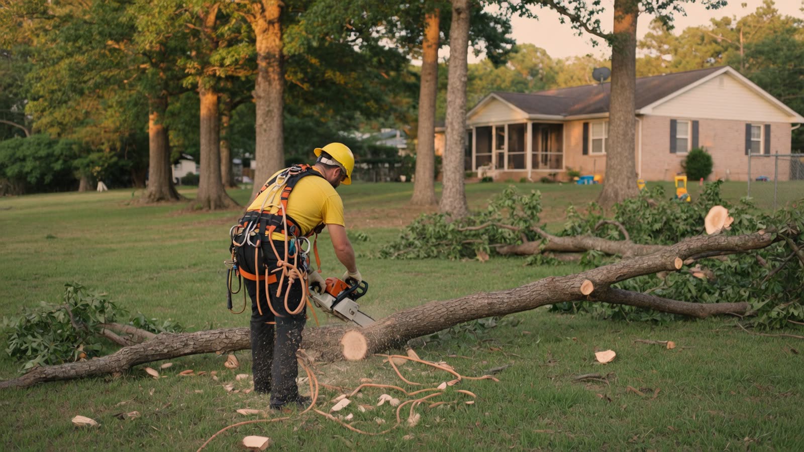 A tree service on a real job in the Chattanooga area